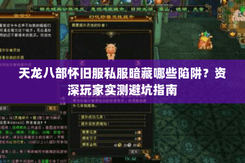 天龙八部怀旧服私服暗藏哪些陷阱？资深玩家实测避坑指南