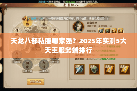 天龙八部私服哪家强？2025年实测5大天王服务端排行