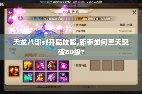 天龙八部sf开局攻略,新手如何三天突破80级?