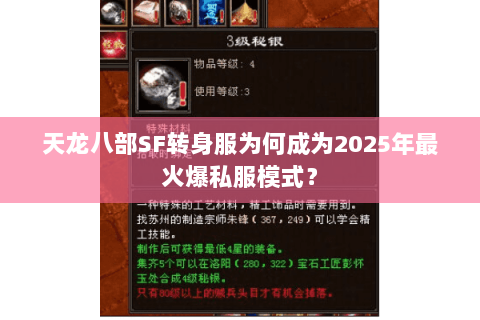 天龙八部SF转身服为何成为2025年最火爆私服模式？