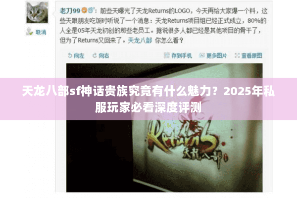 天龙八部sf神话贵族究竟有什么魅力？2025年私服玩家必看深度评测