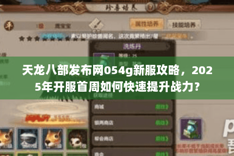 天龙八部发布网054g新服攻略，2025年开服首周如何快速提升战力？