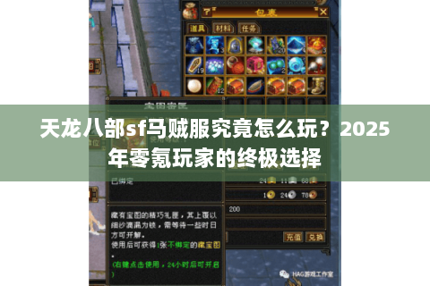 天龙八部sf马贼服究竟怎么玩？2025年零氪玩家的终极选择