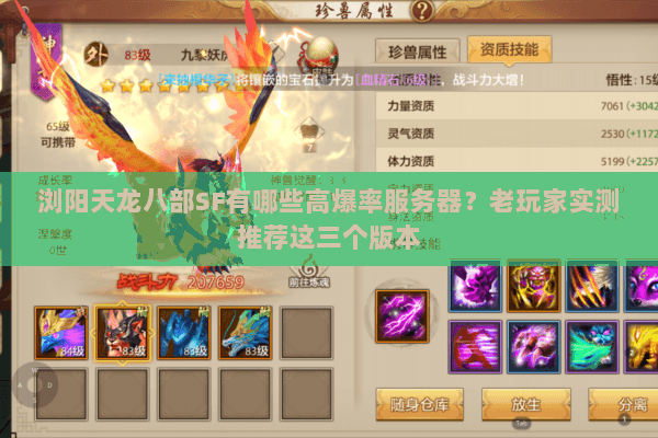 浏阳天龙八部SF有哪些高爆率服务器？老玩家实测推荐这三个版本
