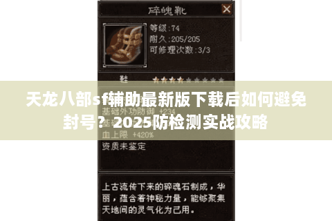 天龙八部sf辅助最新版下载后如何避免封号？2025防检测实战攻略