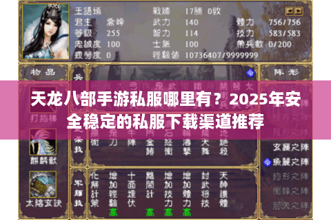 天龙八部手游私服哪里有？2025年安全稳定的私服下载渠道推荐