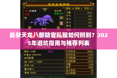 最新天龙八部防官私服如何辨别?2025年避坑指南与推荐列表 最新天龙八部防官私服如何辨别?2025年避坑指南与推荐列表