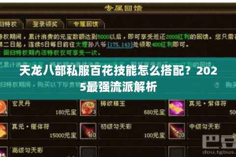 天龙八部私服百花技能怎么搭配？2025最强流派解析