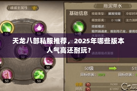 天龙八部私服推荐，2025年哪些版本人气高还耐玩？