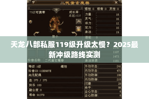 天龙八部私服119级升级太慢？2025最新冲级路线实测