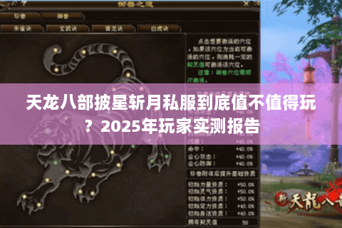 天龙八部披星斩月私服到底值不值得玩？2025年玩家实测报告