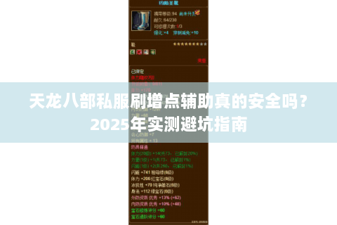 天龙八部私服刷增点辅助真的安全吗？2025年实测避坑指南