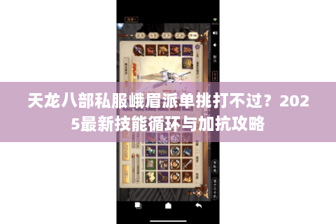 天龙八部私服峨眉派单挑打不过？2025最新技能循环与加抗攻略