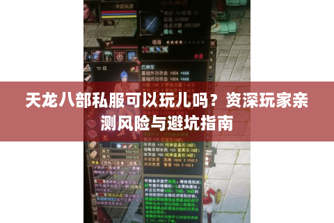 天龙八部私服可以玩儿吗？资深玩家亲测风险与避坑指南