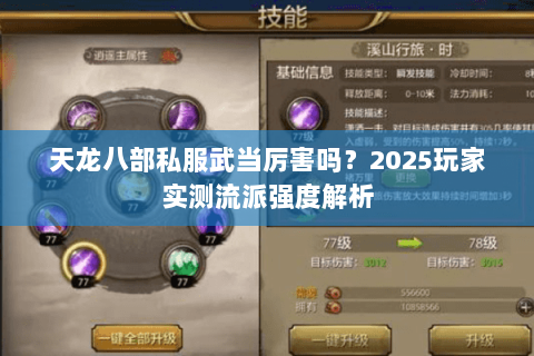 天龙八部私服武当厉害吗？2025玩家实测流派强度解析