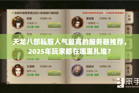天龙八部私服人气最高的服务器推荐，2025年玩家都在哪里扎堆？