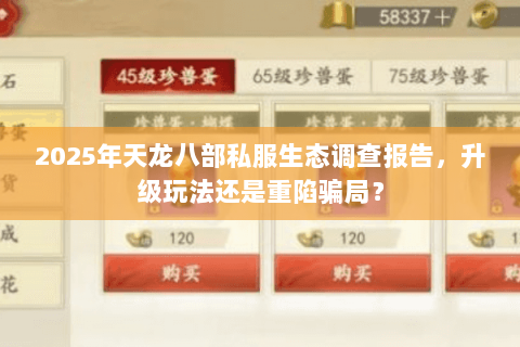 2025年天龙八部私服生态调查报告，升级玩法还是重陷骗局？