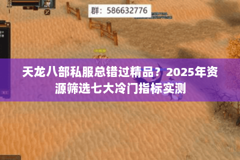 天龙八部私服总错过精品？2025年资源筛选七大冷门指标实测
