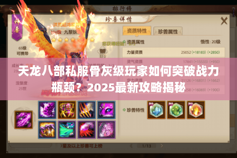 天龙八部私服骨灰级玩家如何突破战力瓶颈?2025最新攻略揭秘 天龙八部私服骨灰级玩家如何突破战力瓶颈?2025最新攻略揭秘