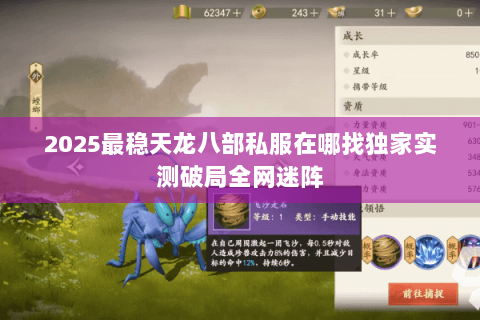 2025最稳天龙八部私服在哪找独家实测破局全网迷阵