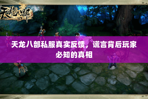 天龙八部私服真实反馈，谎言背后玩家必知的真相