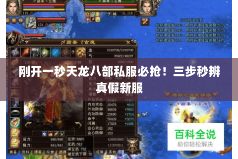 刚开一秒天龙八部私服必抢！三步秒辨真假新服