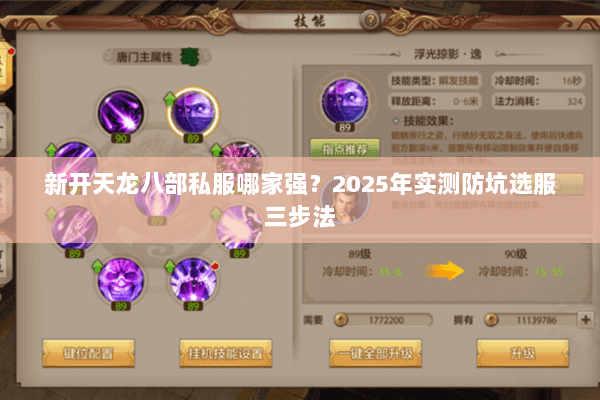 新开天龙八部私服哪家强？2025年实测防坑选服三步法