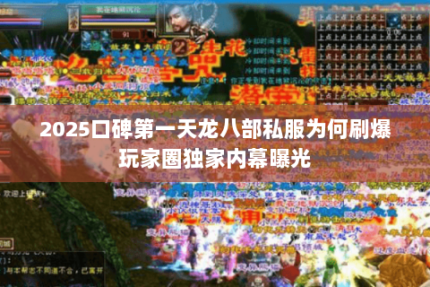 2025口碑第一天龙八部私服为何刷爆玩家圈独家内幕曝光