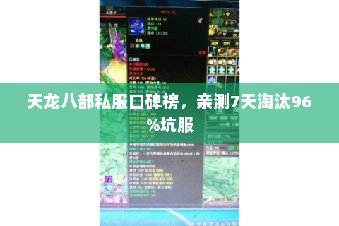 天龙八部私服口碑榜，亲测7天淘汰96%坑服