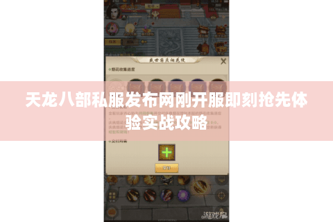 天龙八部私服发布网刚开服即刻抢先体验实战攻略 天龙八部私服发布网刚开服即刻抢先体验实战攻略