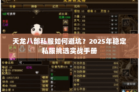 天龙八部私服如何避坑？2025年稳定私服挑选实战手册