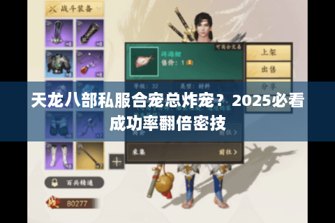 天龙八部私服合宠总炸宠？2025必看成功率翻倍密技
