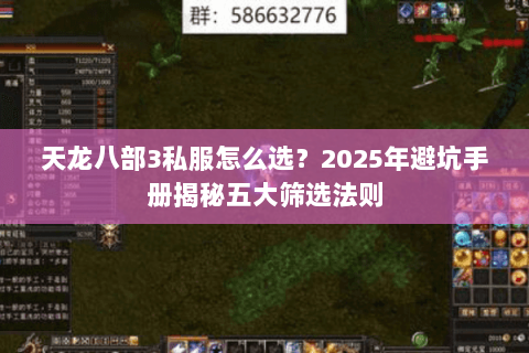 天龙八部3私服怎么选？2025年避坑手册揭秘五大筛选法则
