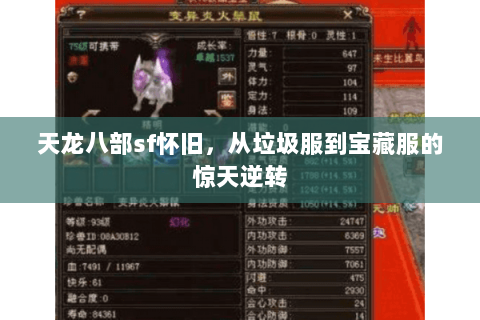 天龙八部sf怀旧，从垃圾服到宝藏服的惊天逆转