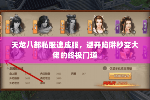 天龙八部私服速成服,避开陷阱秒变大佬的终极门道 天龙八部私服速成服,避开陷阱秒变大佬的终极门道
