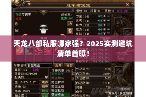 天龙八部私服哪家强？2025实测避坑清单首曝！