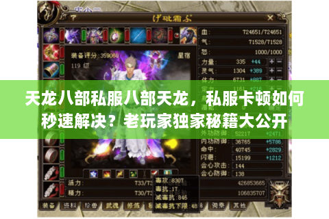 天龙八部私服八部天龙，私服卡顿如何秒速解决？老玩家独家秘籍大公开