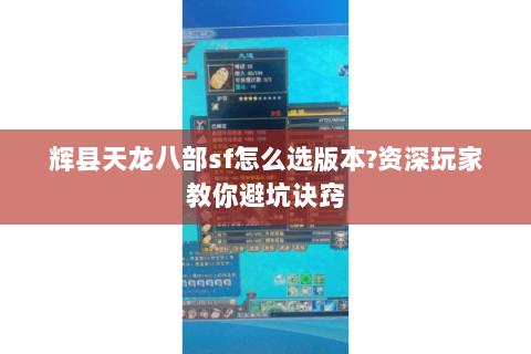 辉县天龙八部sf怎么选版本?资深玩家教你避坑诀窍