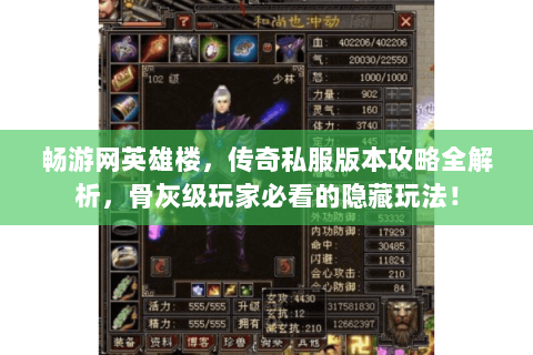 畅游网英雄楼，传奇私服版本攻略全解析，骨灰级玩家必看的隐藏玩法！