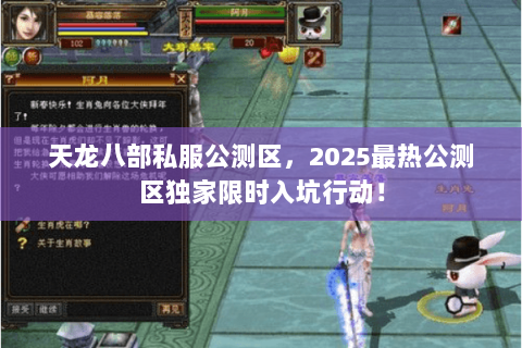 天龙八部私服公测区，2025最热公测区独家限时入坑行动！