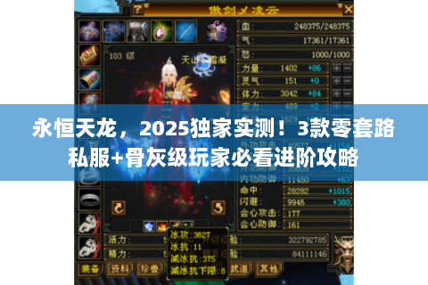 永恒天龙，2025独家实测！3款零套路私服+骨灰级玩家必看进阶攻略