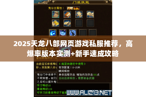 2025天龙八部网页游戏私服推荐，高爆率版本实测+新手速成攻略