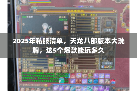 2025年私服清单，天龙八部版本大洗牌，这5个爆款能玩多久