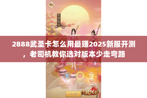 2888武圣卡怎么用最赚2025新服开测,老司机教你选对版本少走弯路 2888武圣卡怎么用最赚2025新服开测,老司机教你选对版本少走弯路
