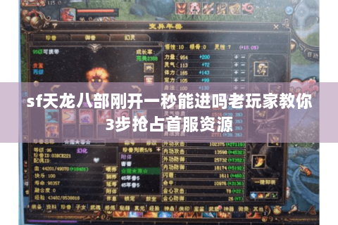 sf天龙八部刚开一秒能进吗老玩家教你3步抢占首服资源 sf天龙八部刚开一秒能进吗老玩家教你3步抢占首服资源
