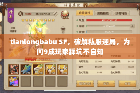 tianlongbabu SF，破解私服迷局，为何9成玩家踩坑不自知