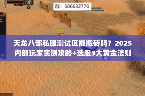 天龙八部私服测试区能搬砖吗？2025内部玩家实测攻略+选服3大黄金法则