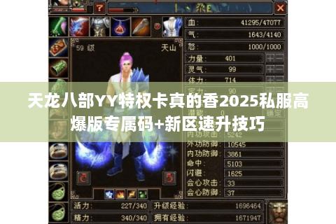 天龙八部YY特权卡真的香2025私服高爆版专属码+新区速升技巧