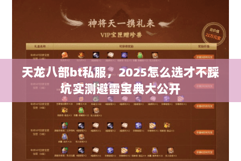 天龙八部bt私服，2025怎么选才不踩坑实测避雷宝典大公开