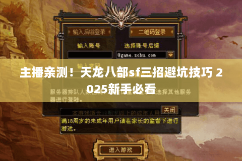主播亲测！天龙八部sf三招避坑技巧 2025新手必看